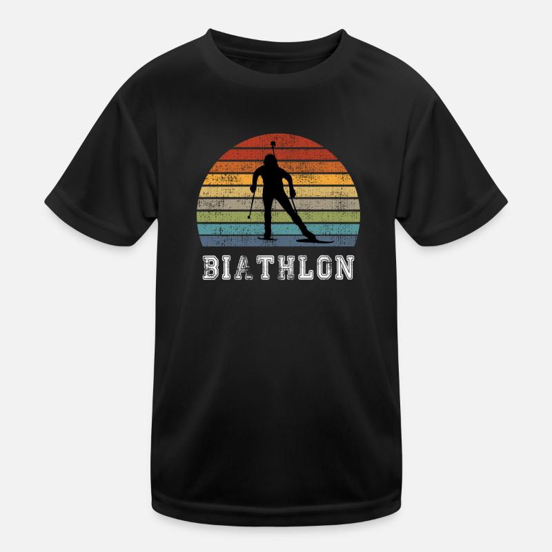 Biathlon Vintage Design / Geschenkidee - Kinder Funktions-T-Shirt - Schwarz