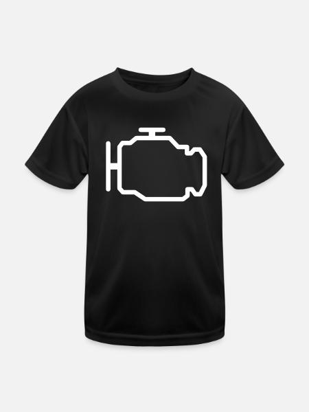 Motor - Kinder Funktions-T-Shirt - Schwarz - Vorne