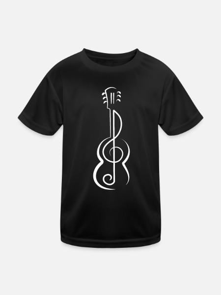 Gitarre Musik - Kinder Funktions-T-Shirt - Schwarz