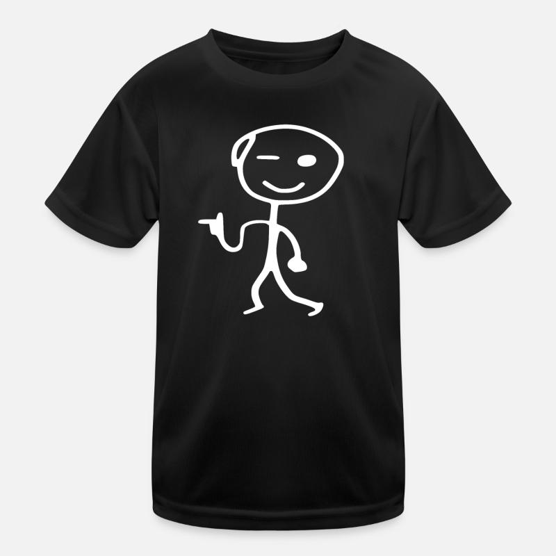 Hipster stick figure Kids Functional T-Shirt