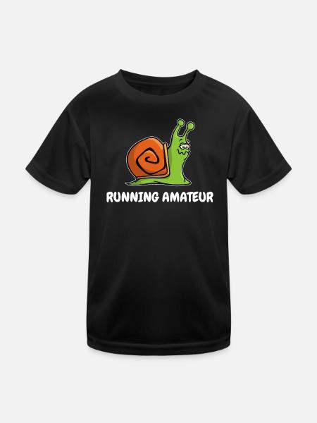 Snail's pace Running Jogging Racing Sports Funny - Kids Functional T-Shirt - black - Front