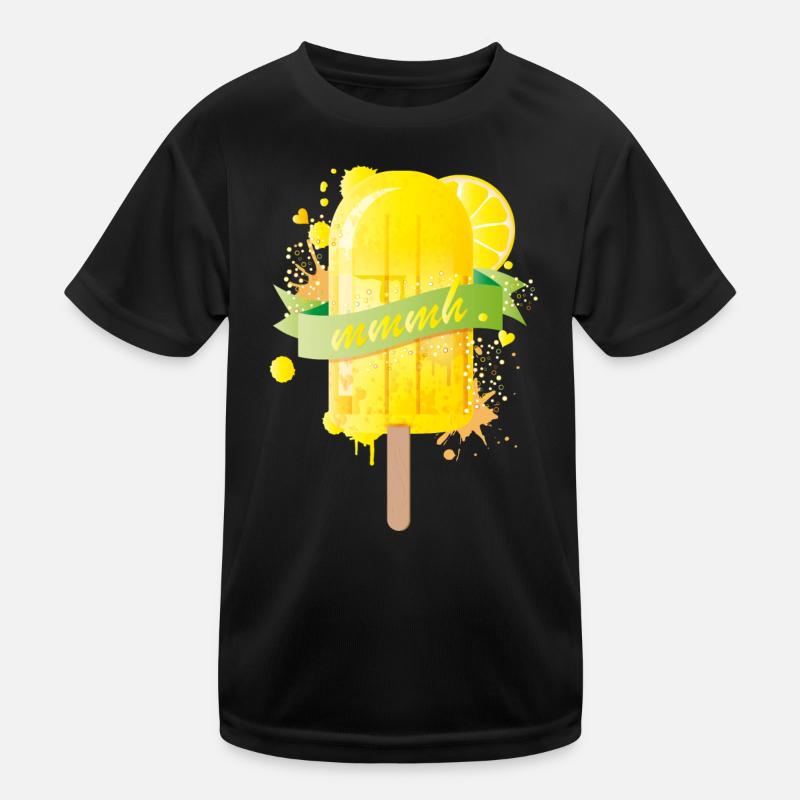 Zitronengelbes leckeres Eis im Graffiti Stil Kinder Funktions-T-Shirt