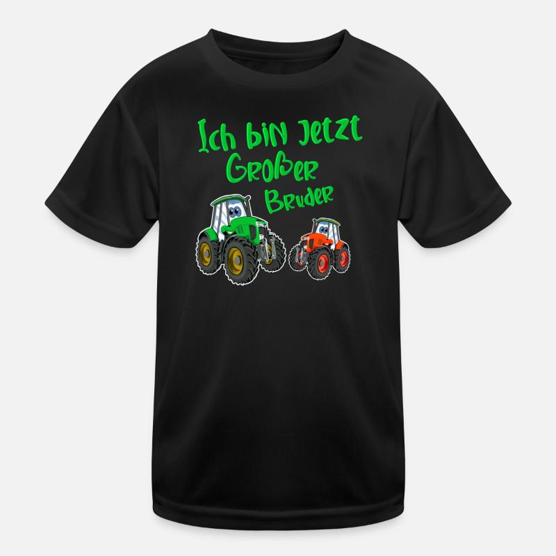 Ich Bin Jetzt Großer Bruder Traktor Kinder Funktions-T-Shirt