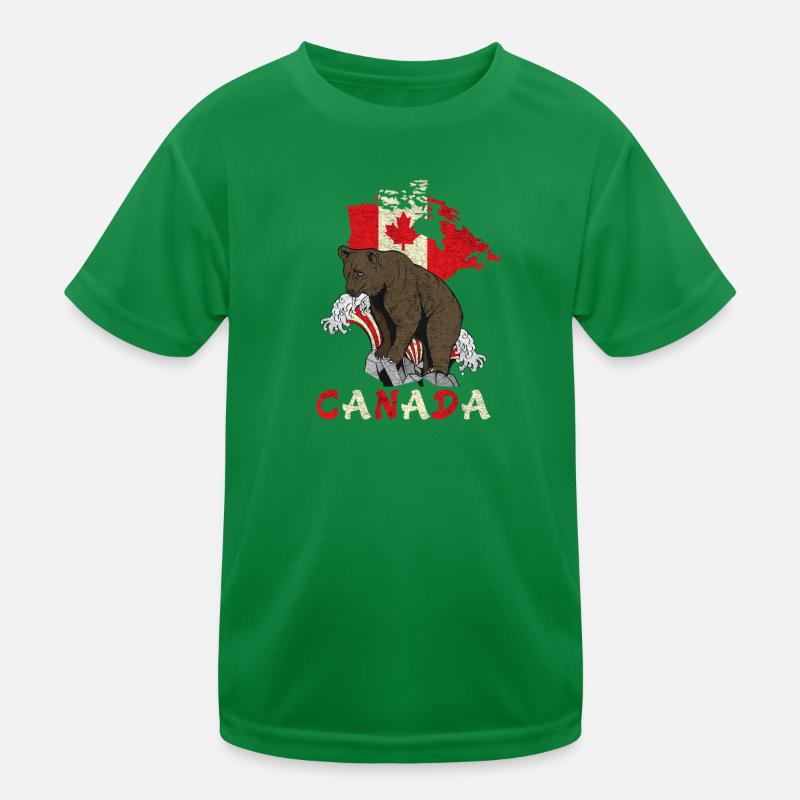 Conception d'ours du Canada avec carte et drapeau T-shirt sport Enfant