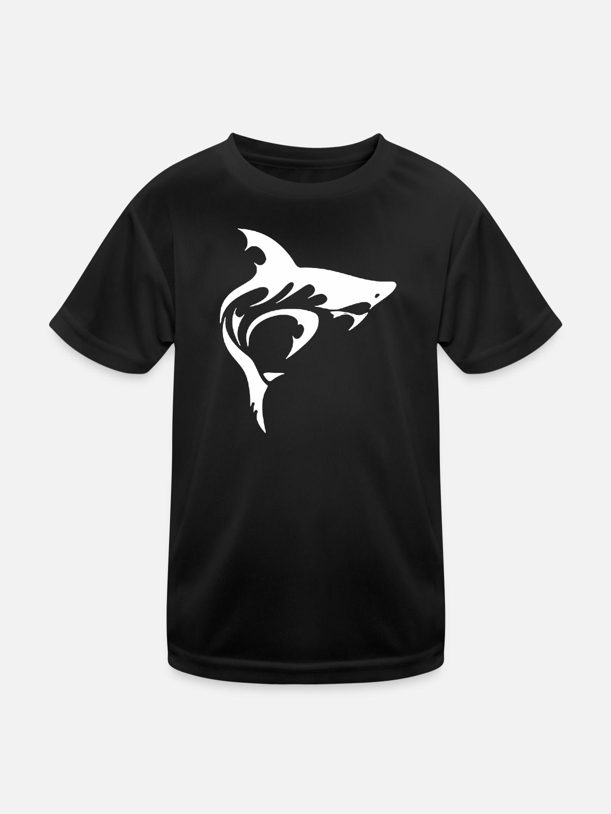 SHARK - Kinder Funktions-T-Shirt - Schwarz - Vorne