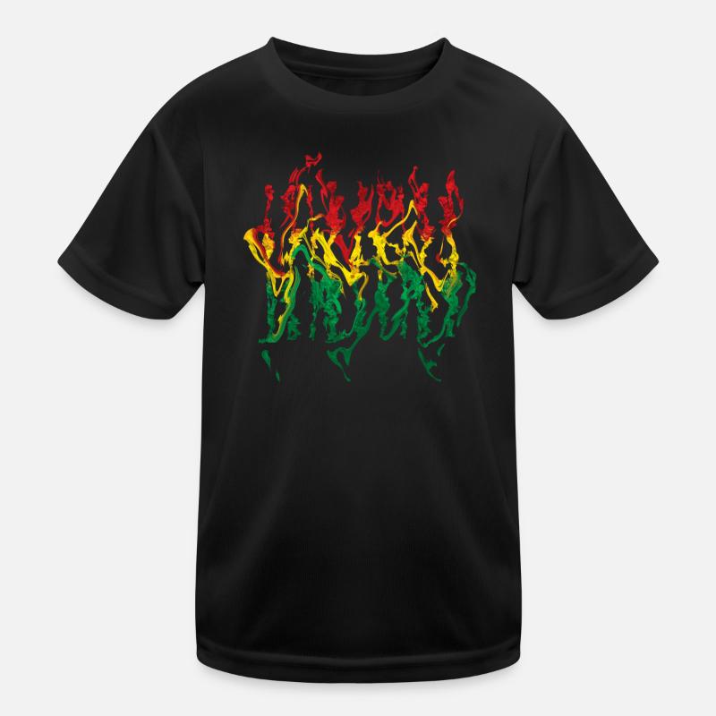 Vivid Reggae Flame Illustration Reggae T-shirt sport Enfant