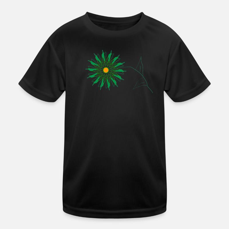 fleur verte T-shirt sport Enfant
