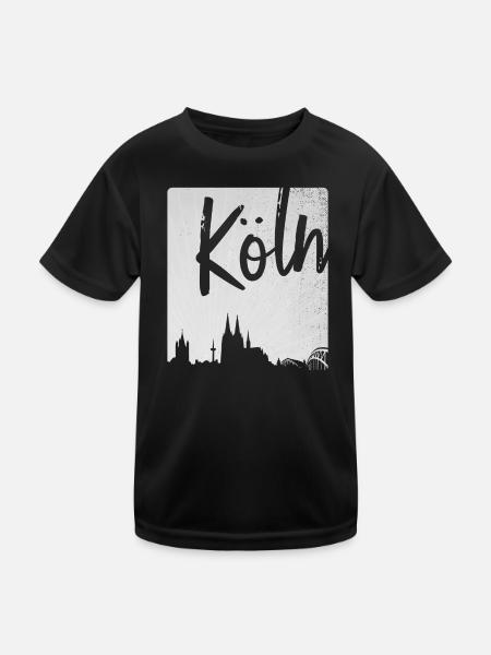 Köln - Kinder Funktions-T-Shirt - Schwarz - Vorne
