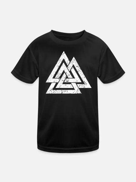Valknut Symbol - Vikings Celts Germanic Peoples - Viking - Kids Functional T-Shirt - black - Front