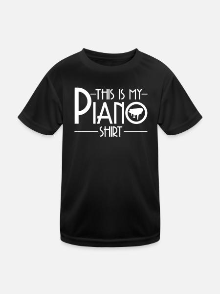 Klavierspieler Pianist - Kinder Funktions-T-Shirt - Schwarz - Vorne