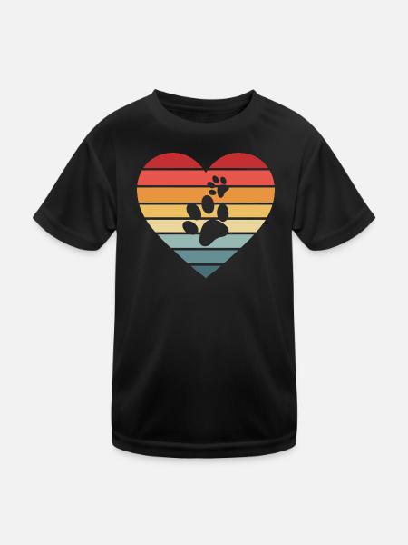 Hund Hunde - Kinder Funktions-T-Shirt - Schwarz - Vorne