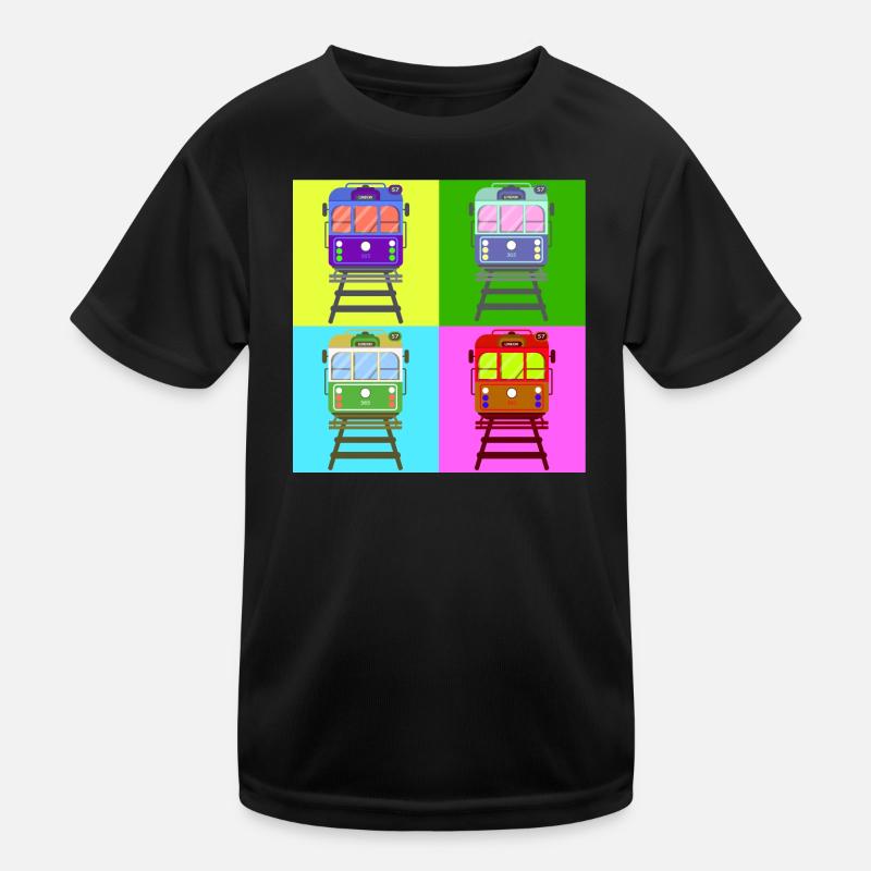 Tramway, pop art tram T-shirt sport Enfant