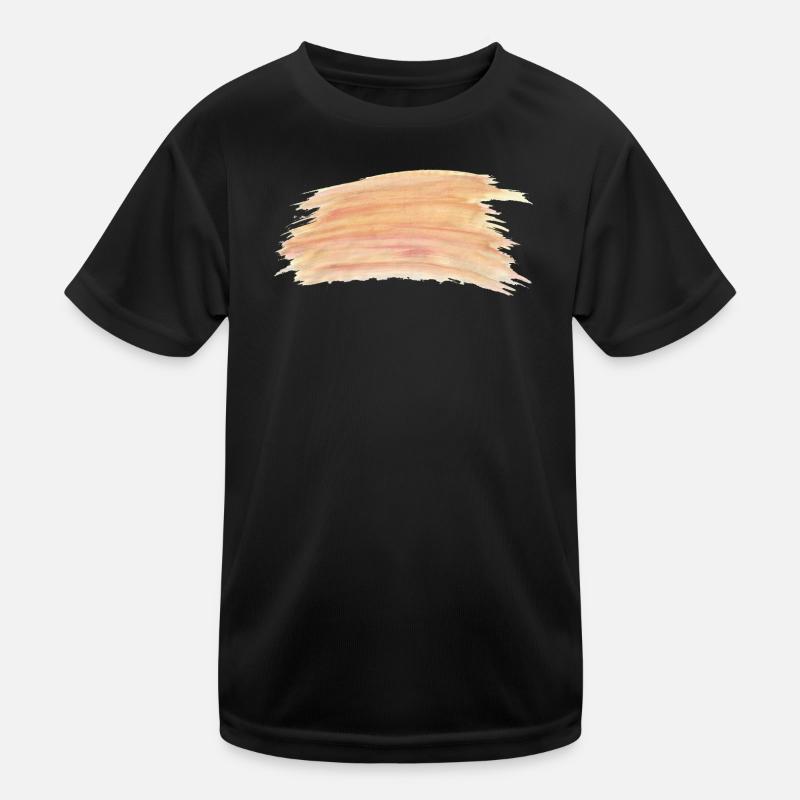 Rayures aquarelle pêche - T-shirt sport Enfant - noir