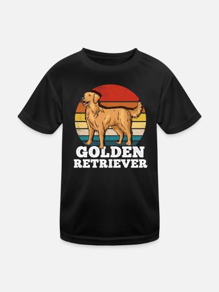 Golden Retriever - Kids Functional T-Shirt - black - Front