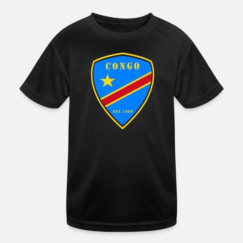 Congo coat of arms design Kids Functional T-Shirt