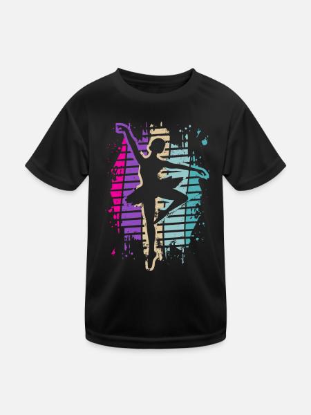 Ballett-Tänzerin - Ballett - Ballerina - Kinder Funktions-T-Shirt - Schwarz - Vorne