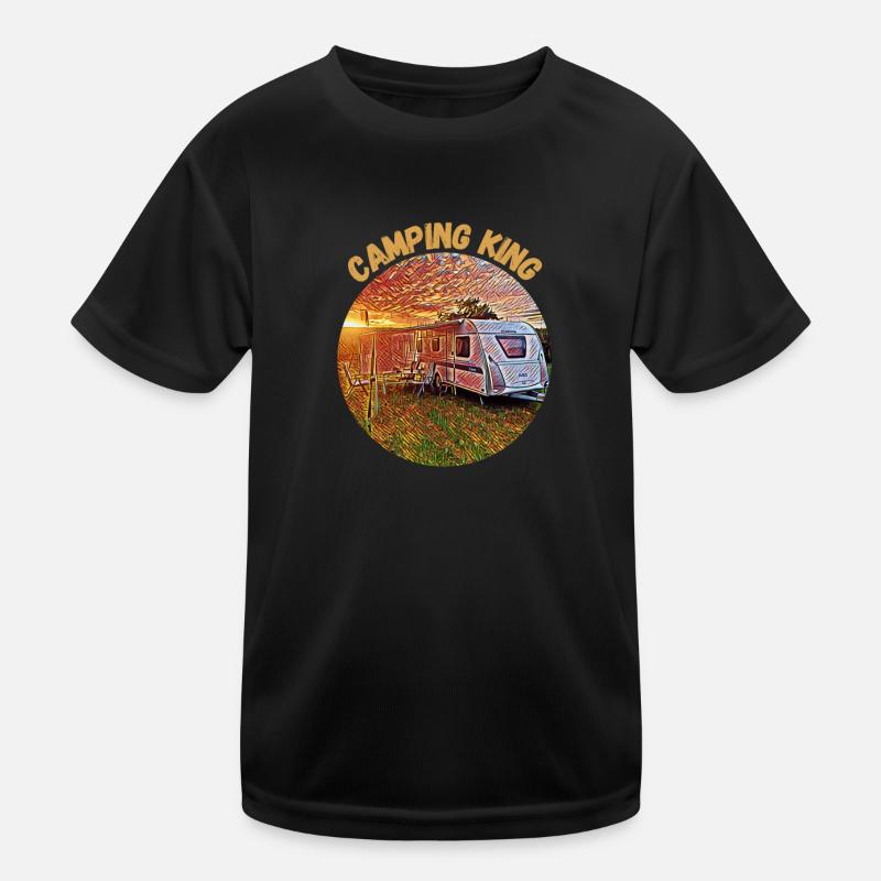 Camping King, Wohnwagen, Design, Geschenkidee, Kinder Funktions-T-Shirt