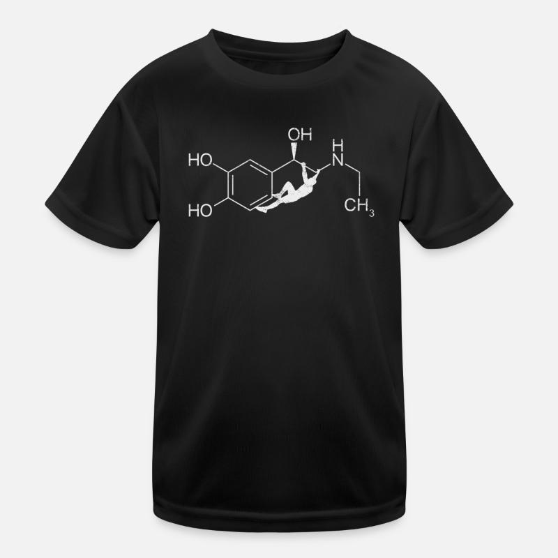 Adrenalin – Klettern auf Molekülebene - Kinder Funktions-T-Shirt - Schwarz