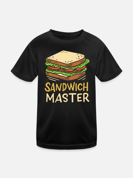 Sandwich - Kinder Funktions-T-Shirt - Schwarz - Vorne