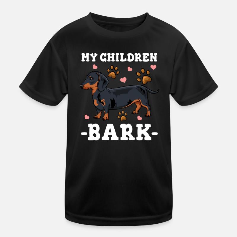 Dackel - Kinder Funktions-T-Shirt - Schwarz