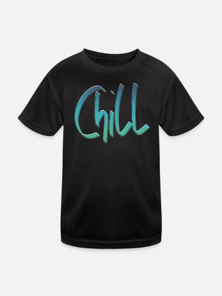 Chill mal wieder - Kinder Funktions-T-Shirt - Schwarz - Vorne