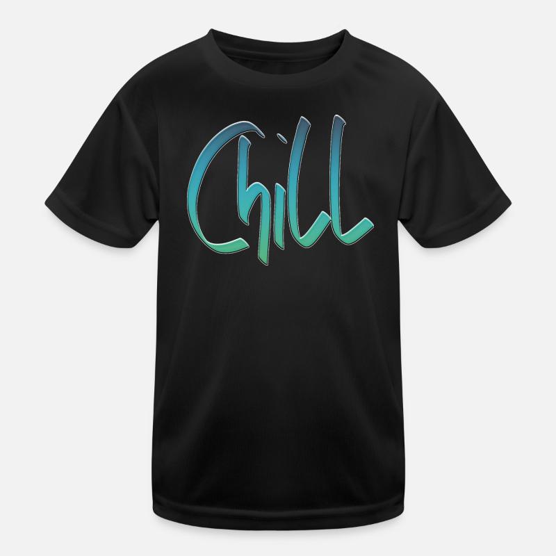 Chill mal wieder - Kinder Funktions-T-Shirt - Schwarz
