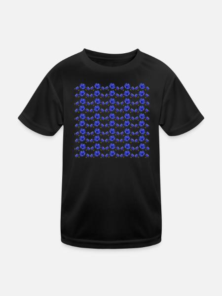 kornblumenmuster, schenken frau - Kinder Funktions-T-Shirt - Schwarz - Vorne