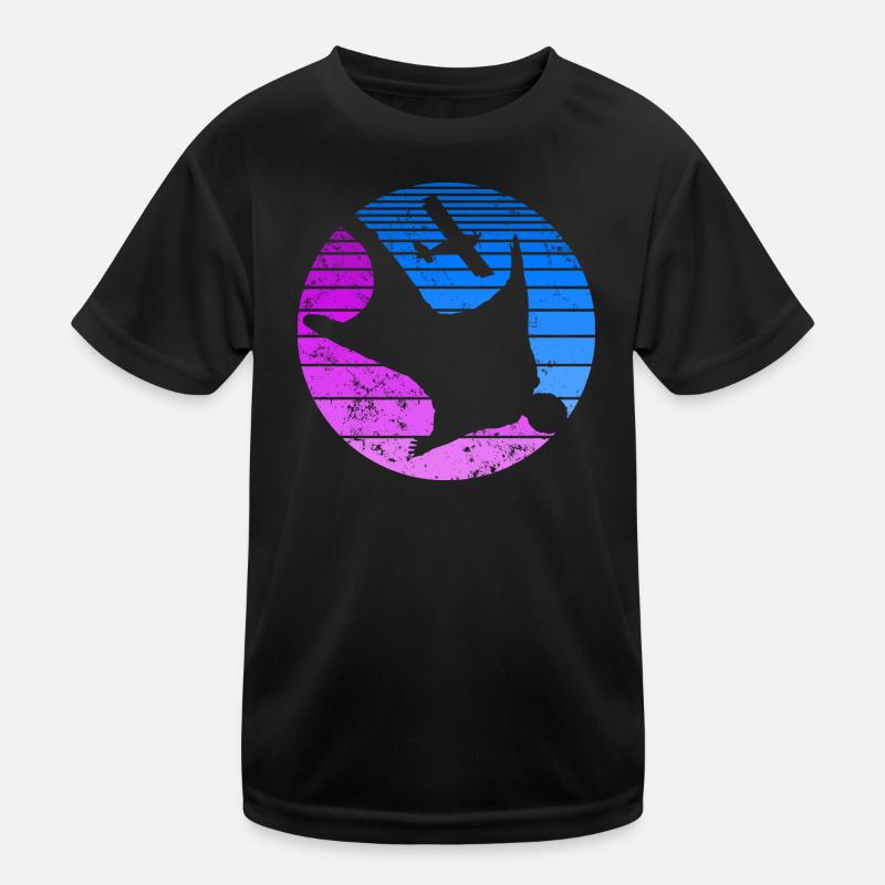 Wingsuit Basejump Fallschirmspringe Retro Look Kinder Funktions-T-Shirt