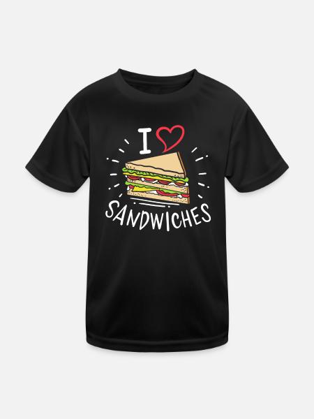 Sandwich - Kinder Funktions-T-Shirt - Schwarz - Vorne