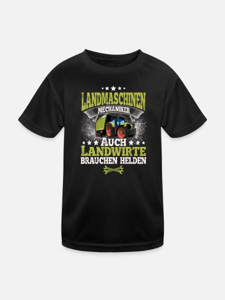 Landmaschinenmechaniker - Kinder Funktions-T-Shirt - Schwarz