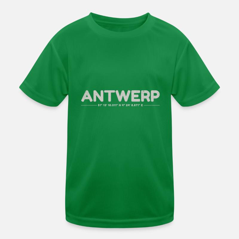 Antwerp Antwerp Gps Coordinates Kids Functional T-Shirt