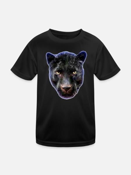 Aurora Panther Portrait Tee - Kids Functional T-Shirt - black