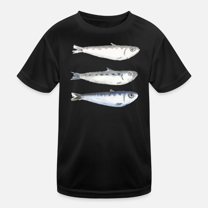 Sardine - Kinder Funktions-T-Shirt - Schwarz