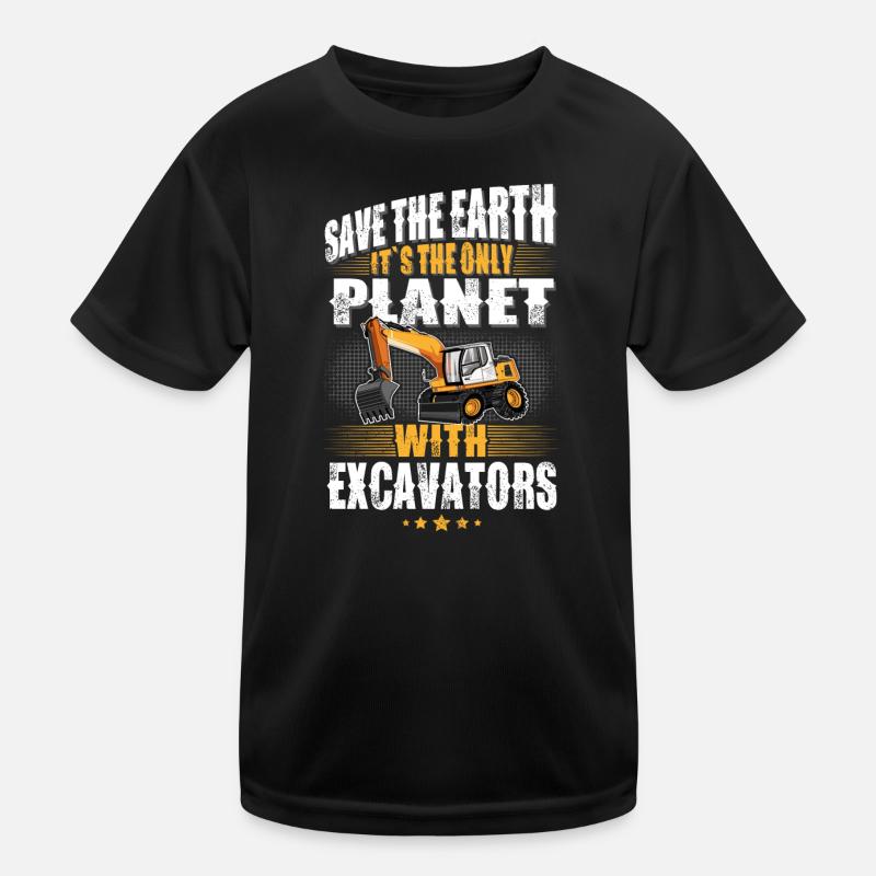 Baggerfahrer Baggerführer - Kinder Funktions-T-Shirt - Schwarz