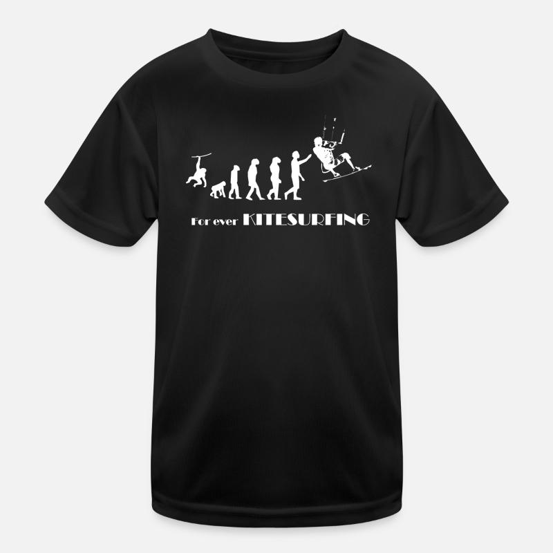 Cadeau Evolution KITESURF -SURFER KITESURFER - T-shirt sport Enfant - noir
