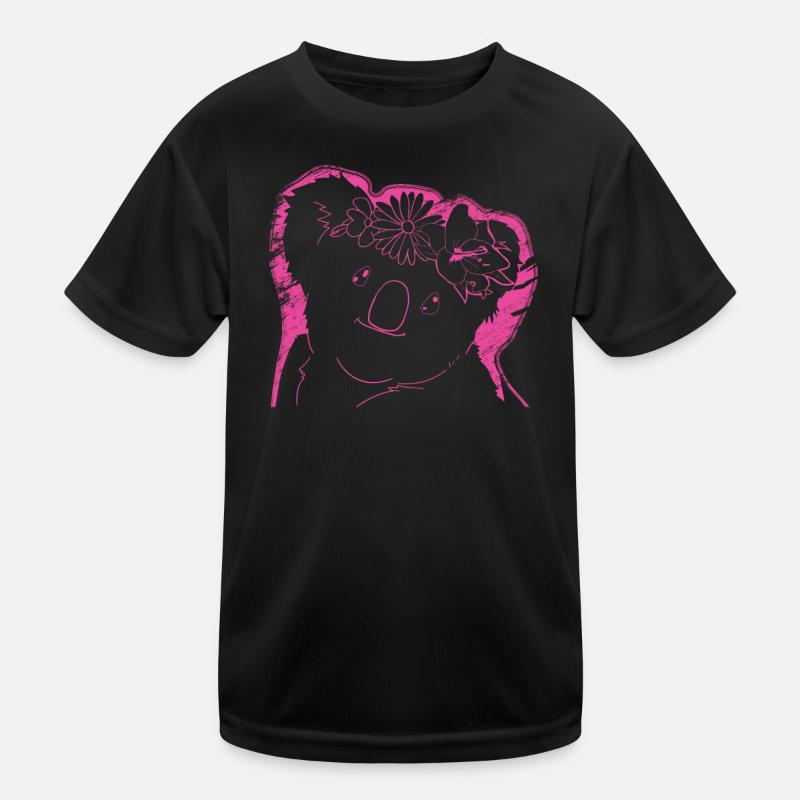 Koala Koalabär - Kinder Funktions-T-Shirt - Schwarz