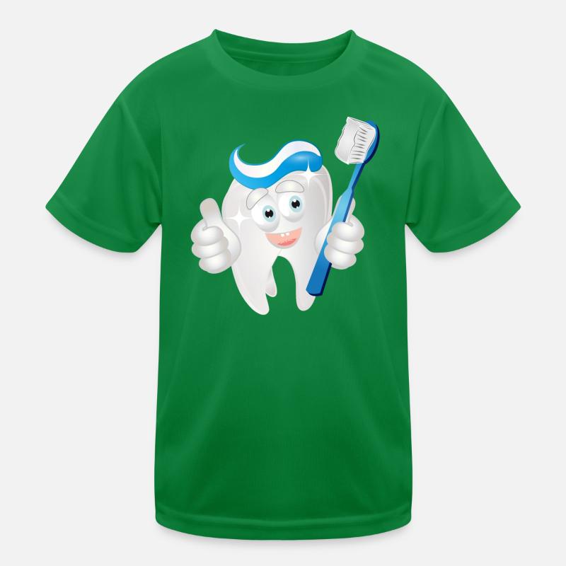 radiant white tooth with toothpaste as a comic Kids Functional T-Shirt