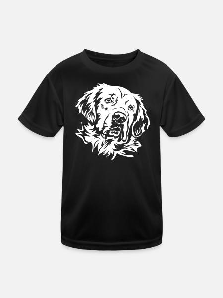 Golden Retriever Head "Black Edition" - Kids Functional T-Shirt - black