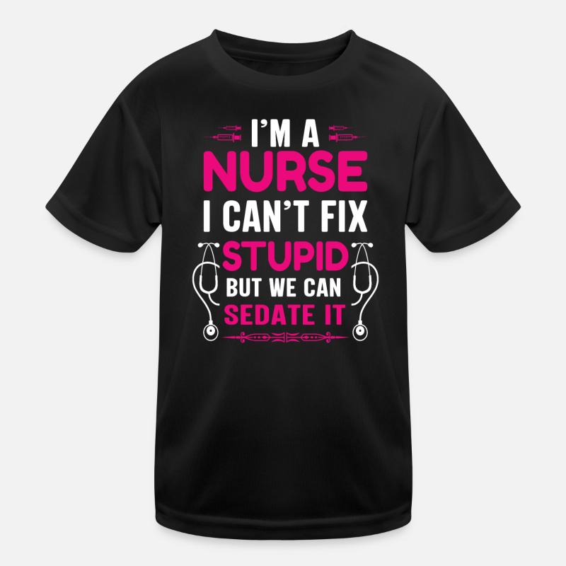 Krankenschwester - Kinder Funktions-T-Shirt - Schwarz