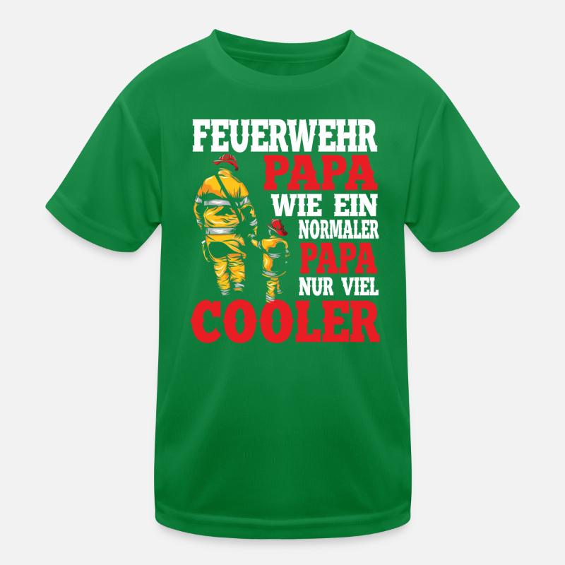 Feuerwehrmann Papa Vater Kinder Funktions-T-Shirt