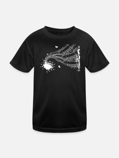 Floating Score Symphony - Kids Functional T-Shirt - black - Front