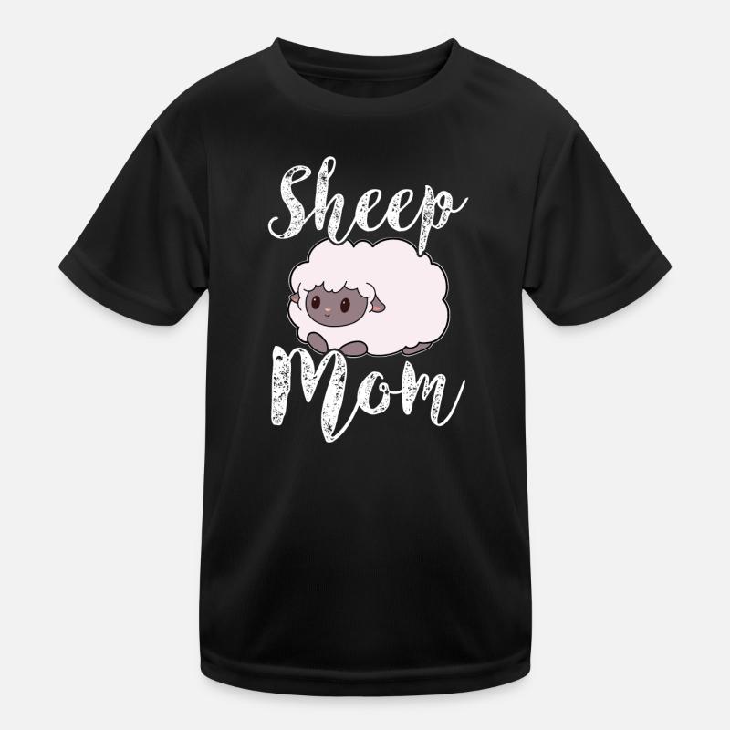 Schaf Schafe Mama Mutter - Kinder Funktions-T-Shirt - Schwarz