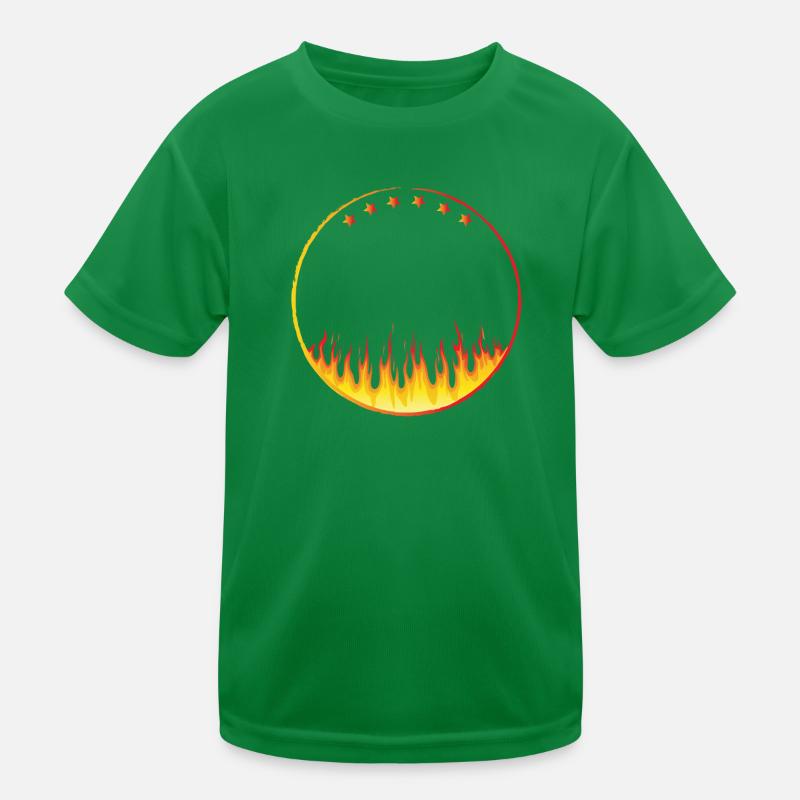 circle on fire with Stars Kinder Funktions-T-Shirt