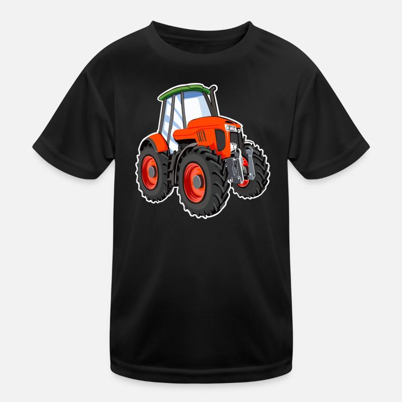 Traktor - Kinder Funktions-T-Shirt - Schwarz