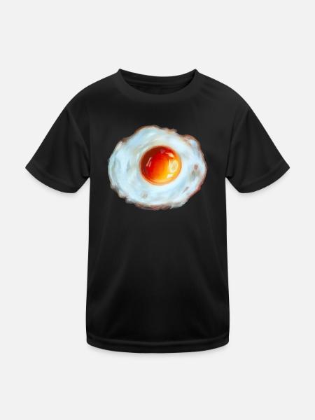 Sonnen-Ei Aquarell - Kinder Funktions-T-Shirt - Schwarz - Vorne
