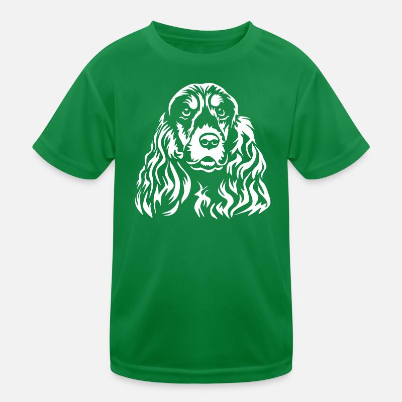 Cocker Spaniel Kopf "Black Edition" Kinder Funktions-T-Shirt