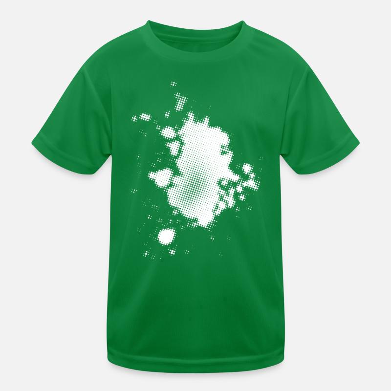 Flash, Dots Background Asymmetrical | rasterized Kids Functional T-Shirt