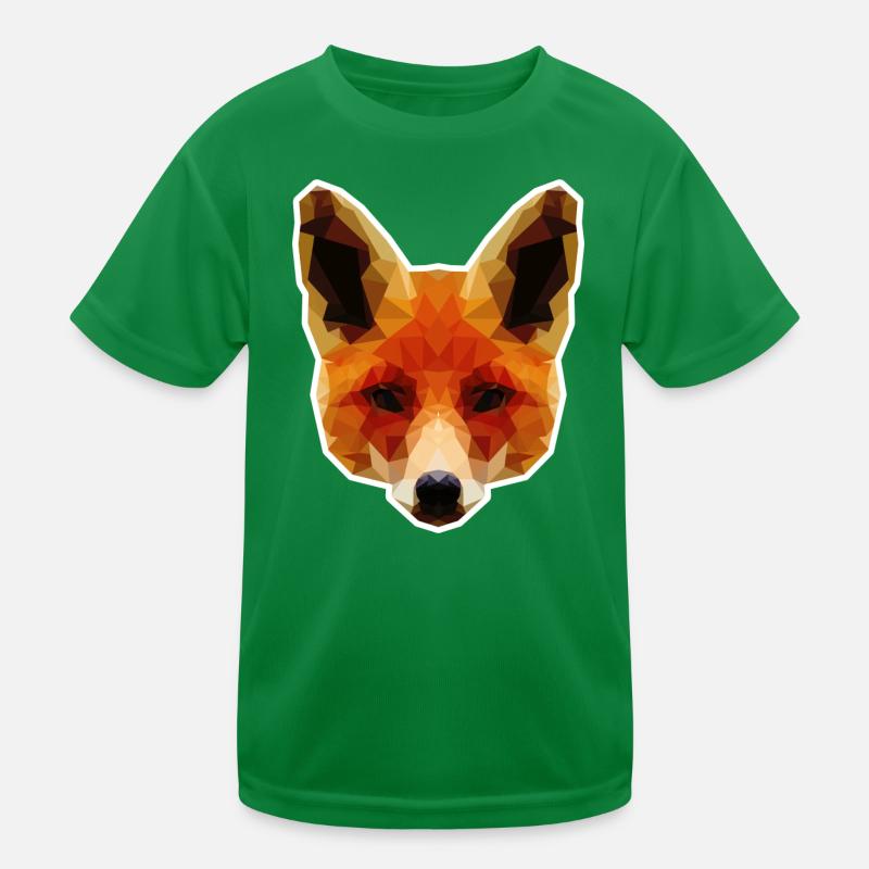 Orange Polygonal Fox Kids Functional T-Shirt