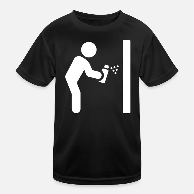 Graffiti Sprayer - Kinder Funktions-T-Shirt - Schwarz