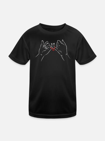 Minimalistische Handschlaufe Illustration - Kinder Funktions-T-Shirt - Schwarz